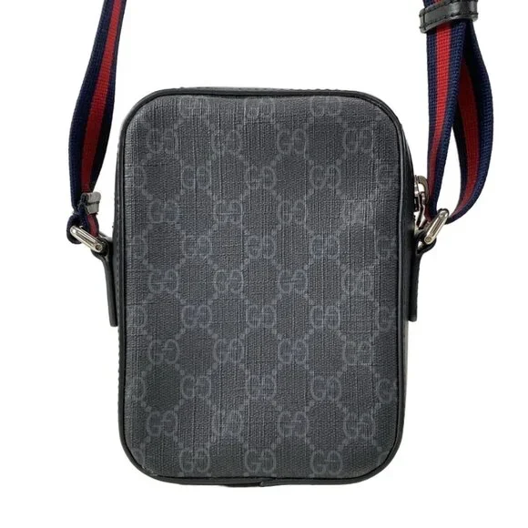 GUCCI GG Supreme Messenger Bag Black Gray Multi PVC Leather - 762-073125 - Picture 2 of 14